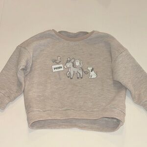 Kids Beige Animal Print Sweatshirt
